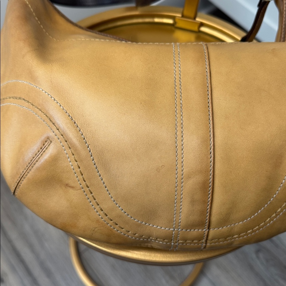Coach SoHo Burnished Glove-Tanned Hobo Bag Style F12299 Camel Tan 2008 - Picture 12 of 15
